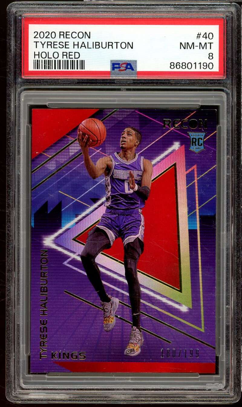 Tyrese Haliburton Rookie Card 2020-21 Recon Holo Red #40 (pop 1) PSA 8 Image 1