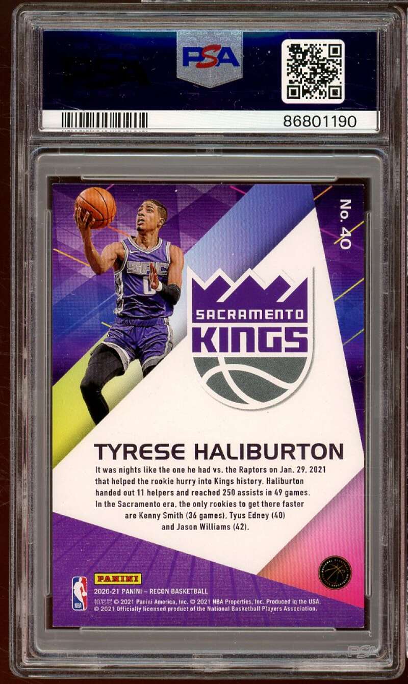 Tyrese Haliburton Rookie Card 2020-21 Recon Holo Red #40 (pop 1) PSA 8 Image 2