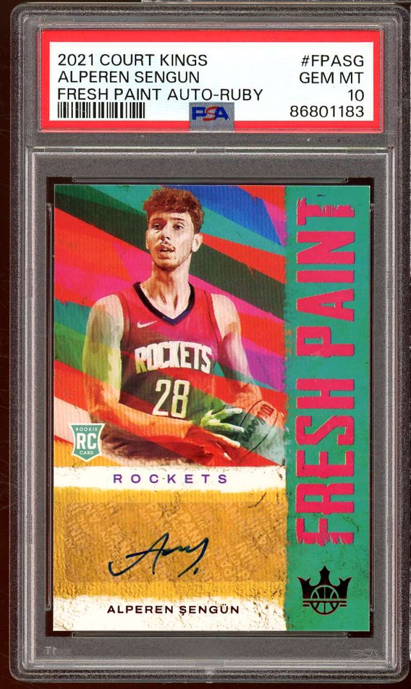 Alperen Sengun RC 2021 Court Kings Fresh Paint Auto Ruby (pop 1) #fpasg PSA 10 Image 1