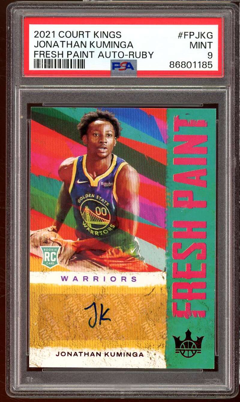 Jonathan Kuminga RC 2021 Court Kings Fresh Paint Auto Ruby (pop 1) #fpjkg PSA 9 Image 1