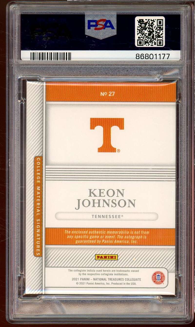 Keon Johnson Rookie 2021-22 Nat Treasures Mat Signature Logo (#d 3/5) #27 PSA 10 Image 2