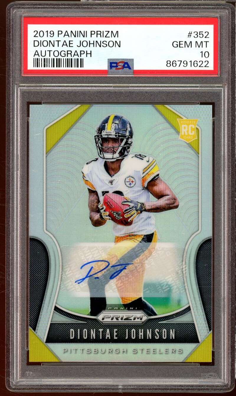 Diontae Johnson Rookie Card 2019 Panini Prizm Autograph #352 PSA 10 Image 1