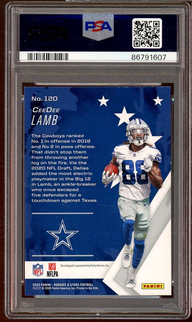 CeeDee Lamb Rookie 2020 Panini RS Longevity Signature (ser #d 1/99) #120 PSA 9 Image 2