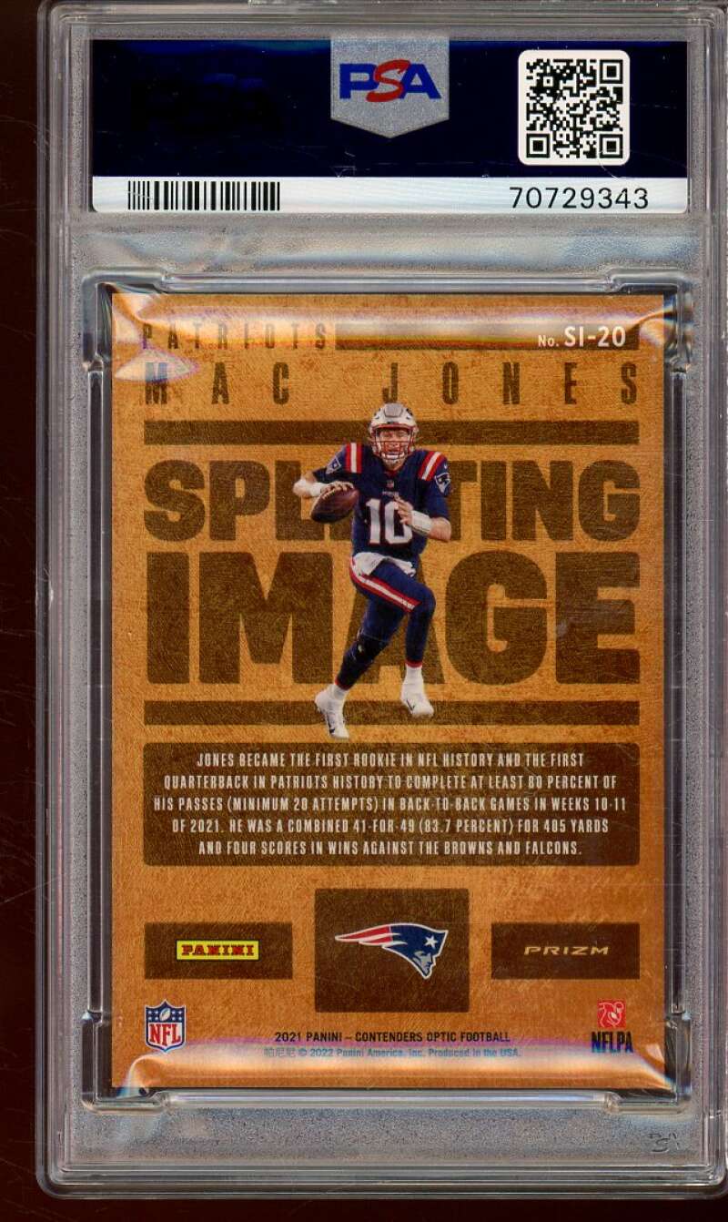 Mac Jones Rookie Card 2021 Contenders Optic Splitting Image (pop 6) #SI20 PSA 10 Image 2