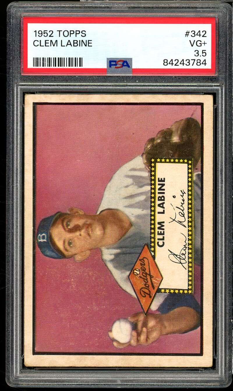 Clem Labine Rookie Card 1952 Topps #342 PSA 3.5 Image 1