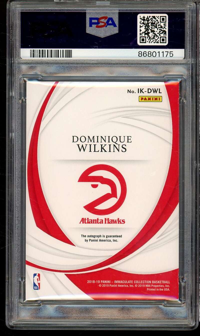 Dominique Wilkins 2018-19 Pannini Immaculate Collection Ink (pop 1) #dwl PSA 8 Image 2