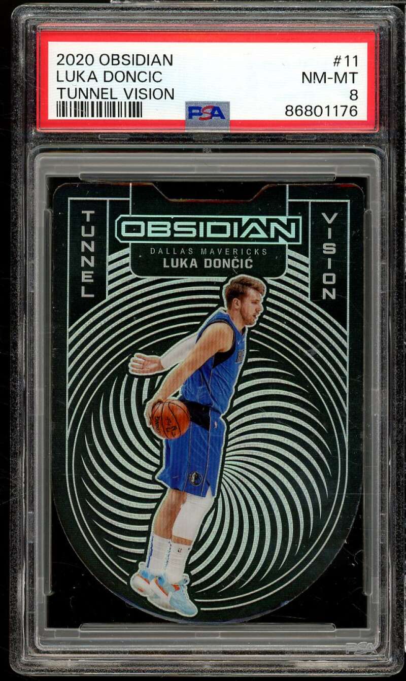 Luka Doncic Card 2020-21 Obsidian Tunnel Vision (pop 3) #11 PSA 8 Image 1