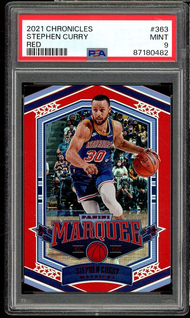 Stephen Curry Card 2021-22 Chronicles Red (pop 2) #363 PSA 9 Image 1