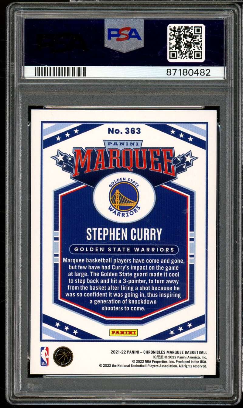 Stephen Curry Card 2021-22 Chronicles Red (pop 2) #363 PSA 9 Image 2