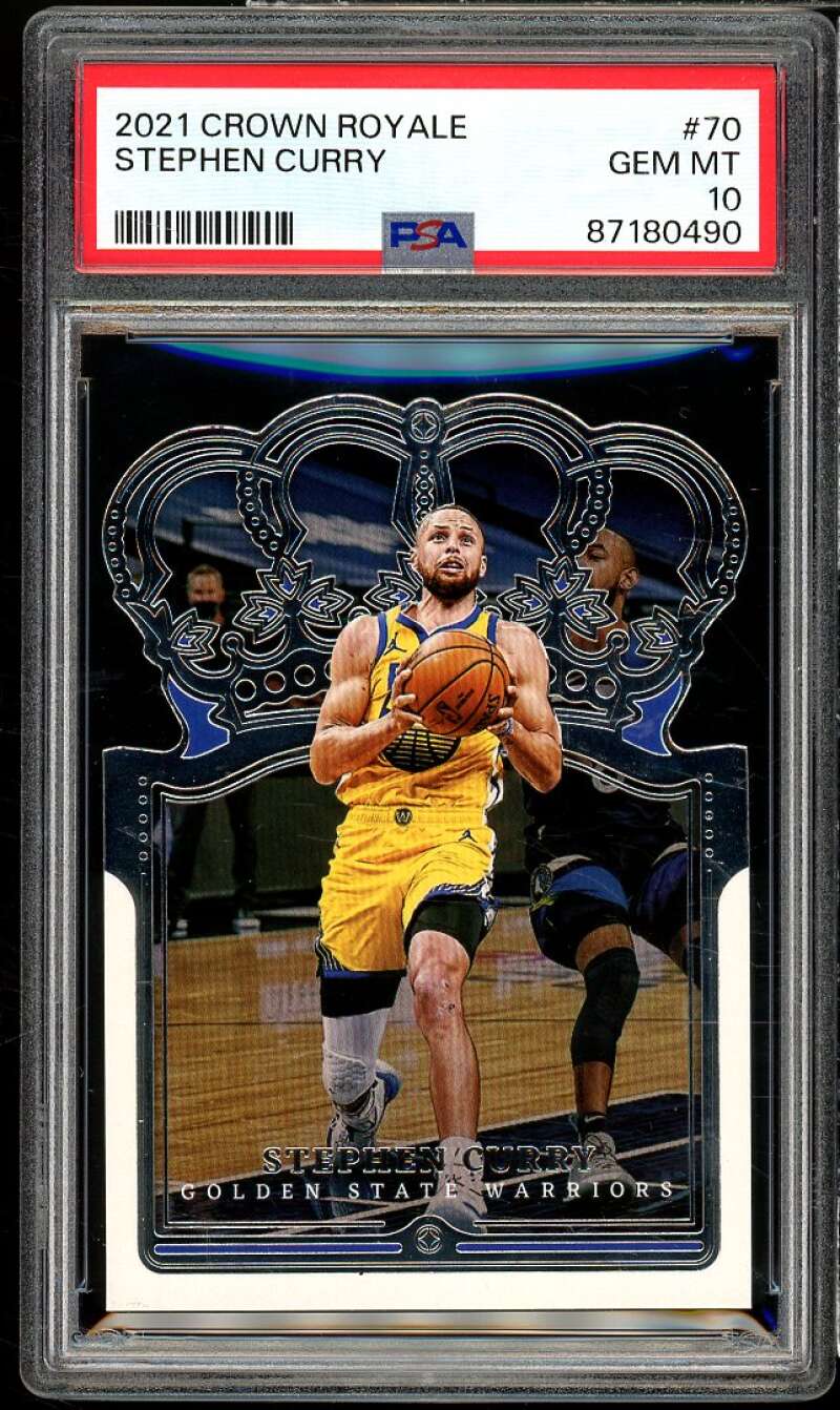 Stephen Curry Card 2021-22 Crown Royale (pop 5) #70 PSA 10 Image 1