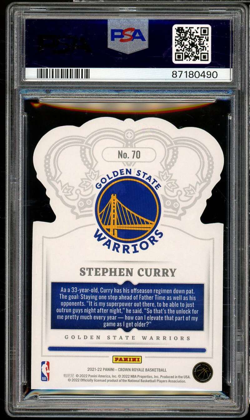 Stephen Curry Card 2021-22 Crown Royale (pop 5) #70 PSA 10 Image 2