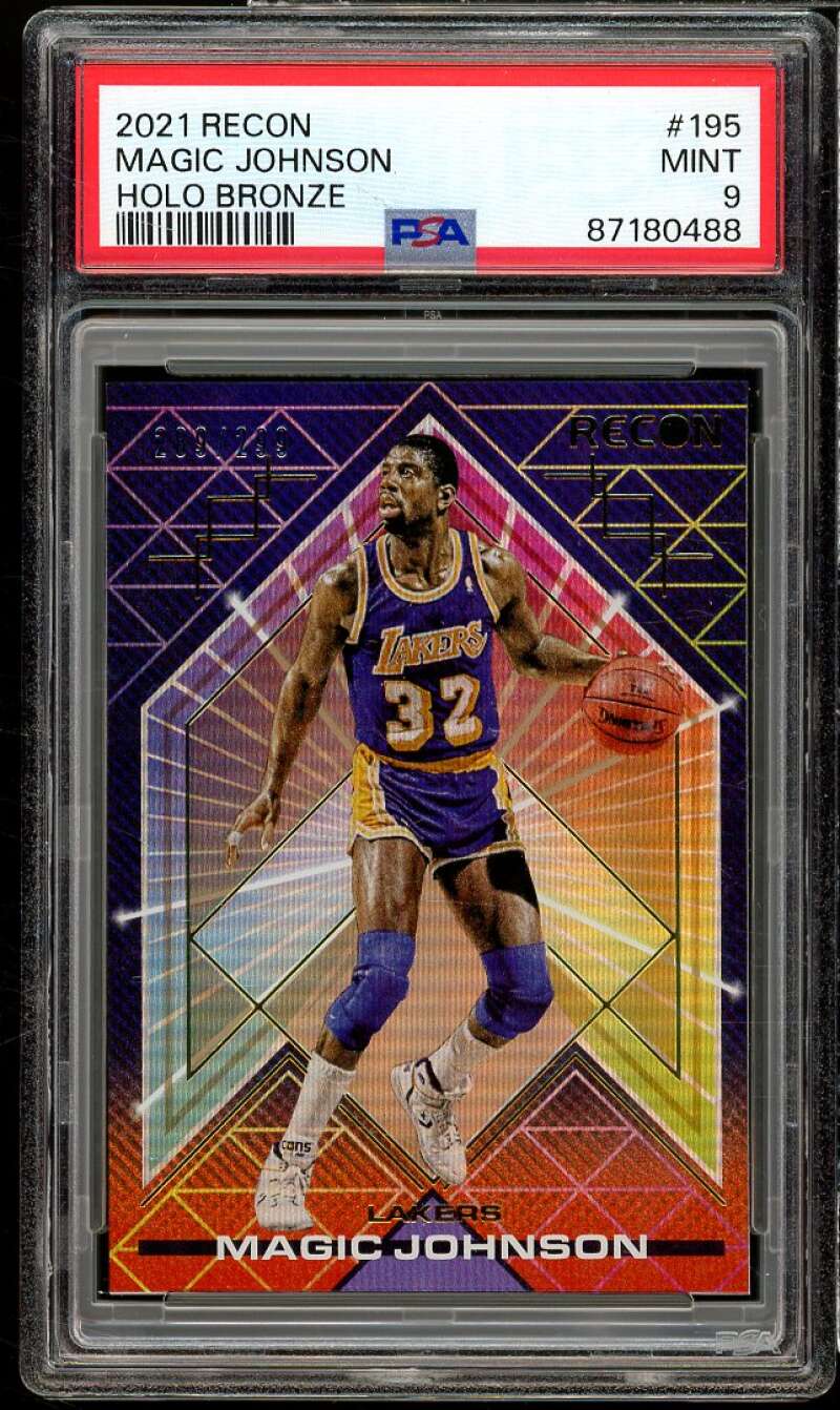 Magic Johnson Card 2021-22 Recon Holo Bronze (pop 1) #195 PSA 9 Image 1