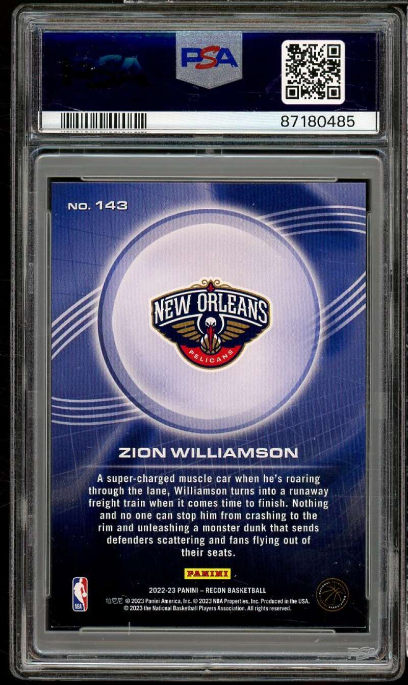 Zion Williamson Card 2022-23 Recon Holo Green (Serial #d 1/5) (pop 1) #143 PSA 9 Image 2