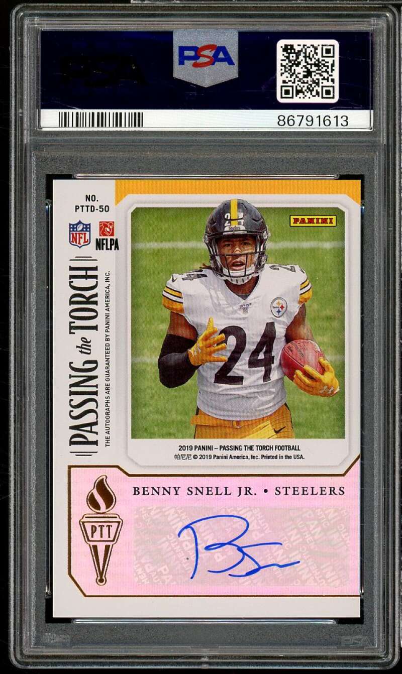 Benny Snell Jr./James Conner 2019 Panini Passing Torch Dual Autographs #50 PSA 8 Image 2