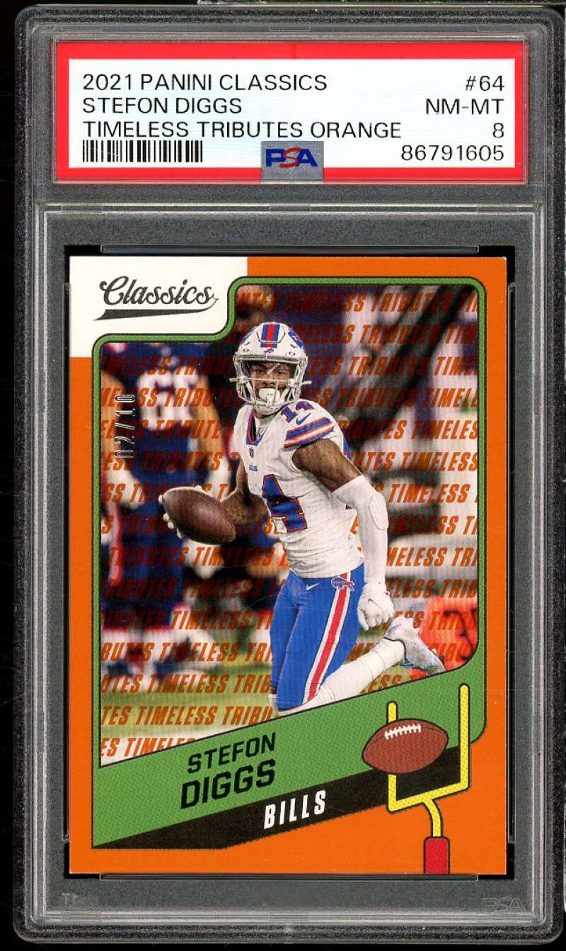 Stefon Diggs 2021 Panini Classics Tributes Orange (Serial #d 2/10) #64 PSA 8 Image 1