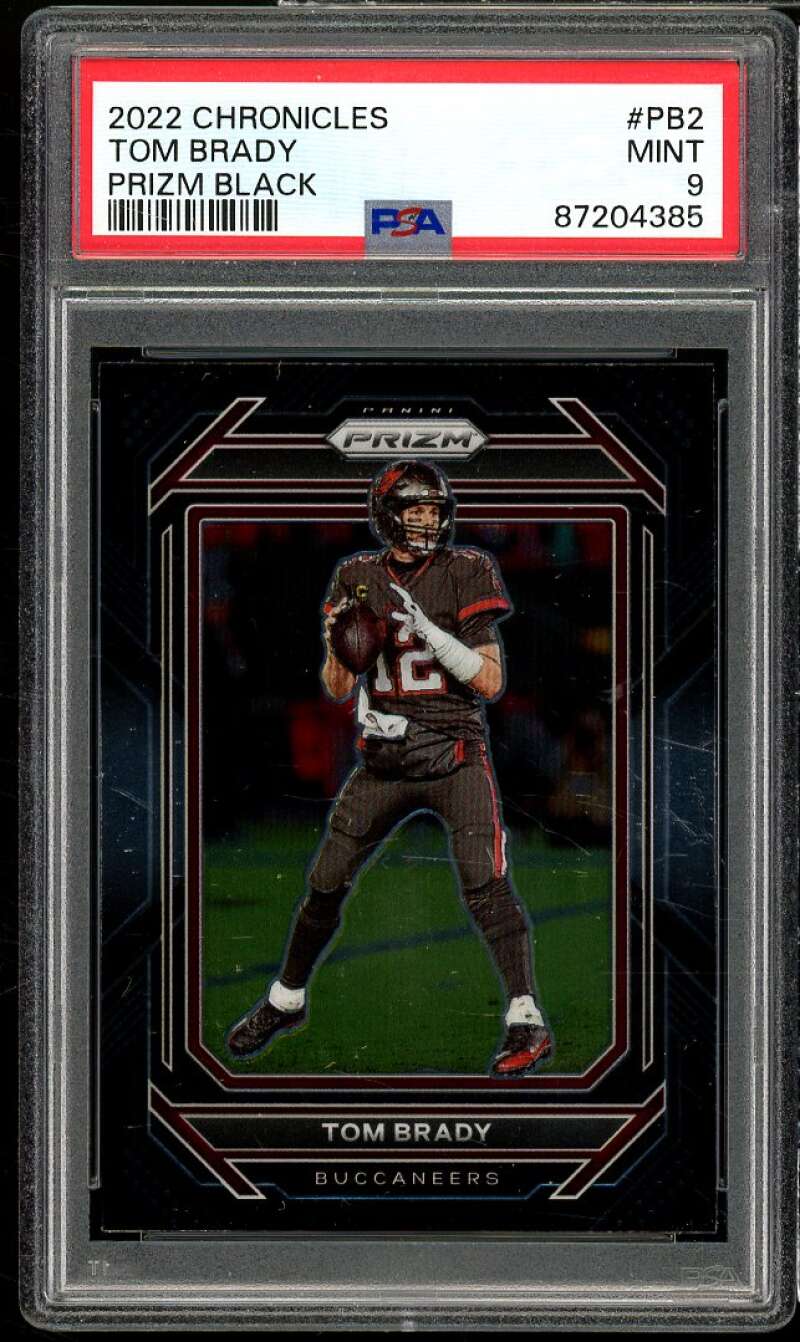 Tom Brady Card 2022 Chronicles Prizm Black #PB2 PSA 9 Image 1