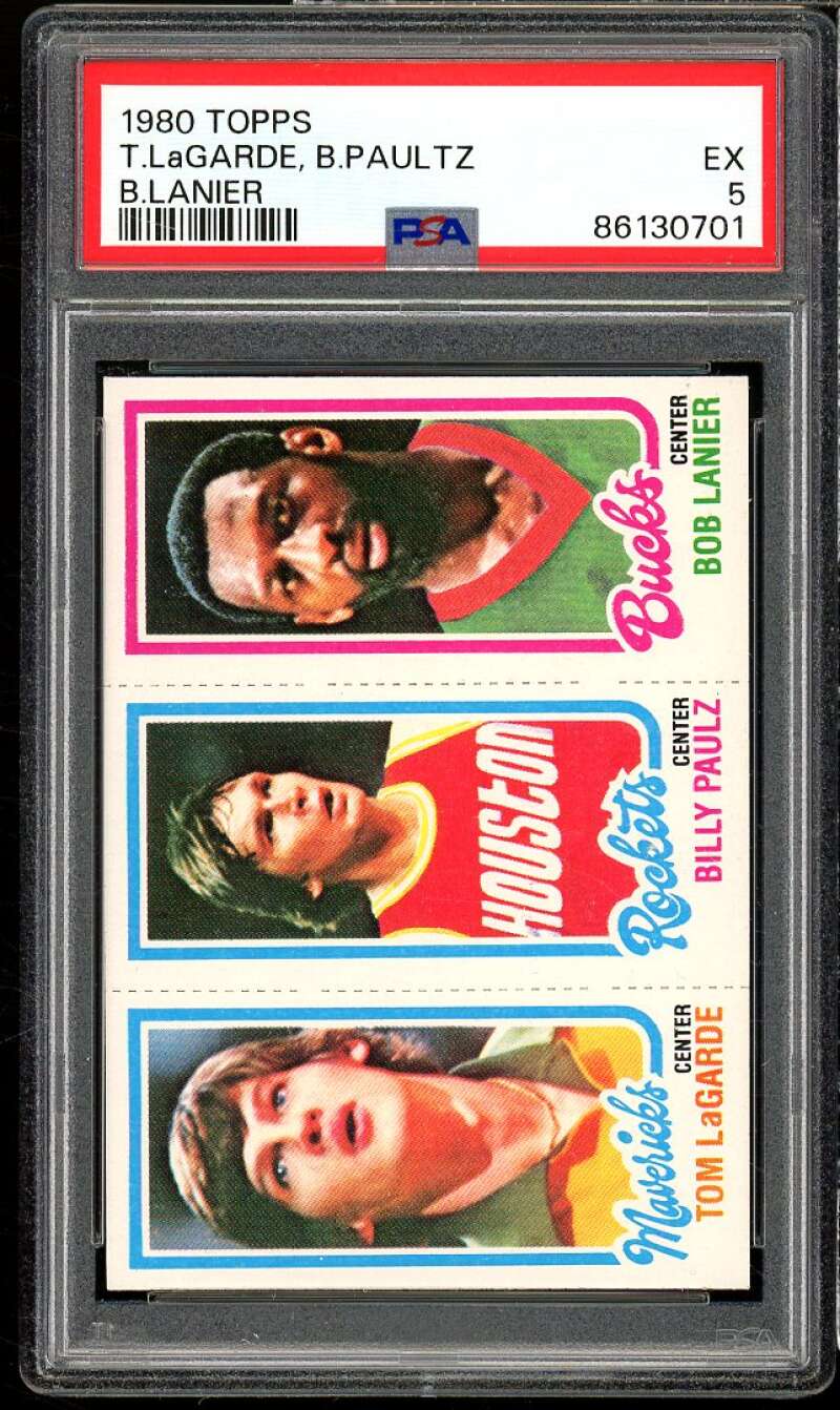 Bob Lanier / Billy Paultz / Tom LaCarde Card 1980-81 Topps #150 PSA 5 Image 1