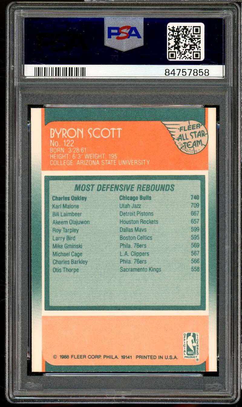 Byron Scott Card 1988-89 Fleer All Star #122 PSA 6 Image 2