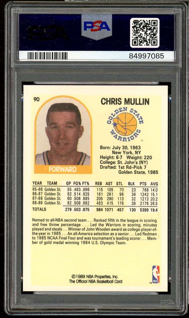 Chris Mullin Card 1989-90 Hoops #90 PSA 5 Image 2