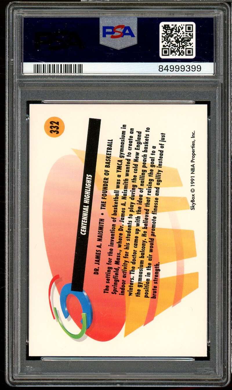 Dr. James Naismith Card 1991-92 SkyBox #332 PSA 8 Image 2