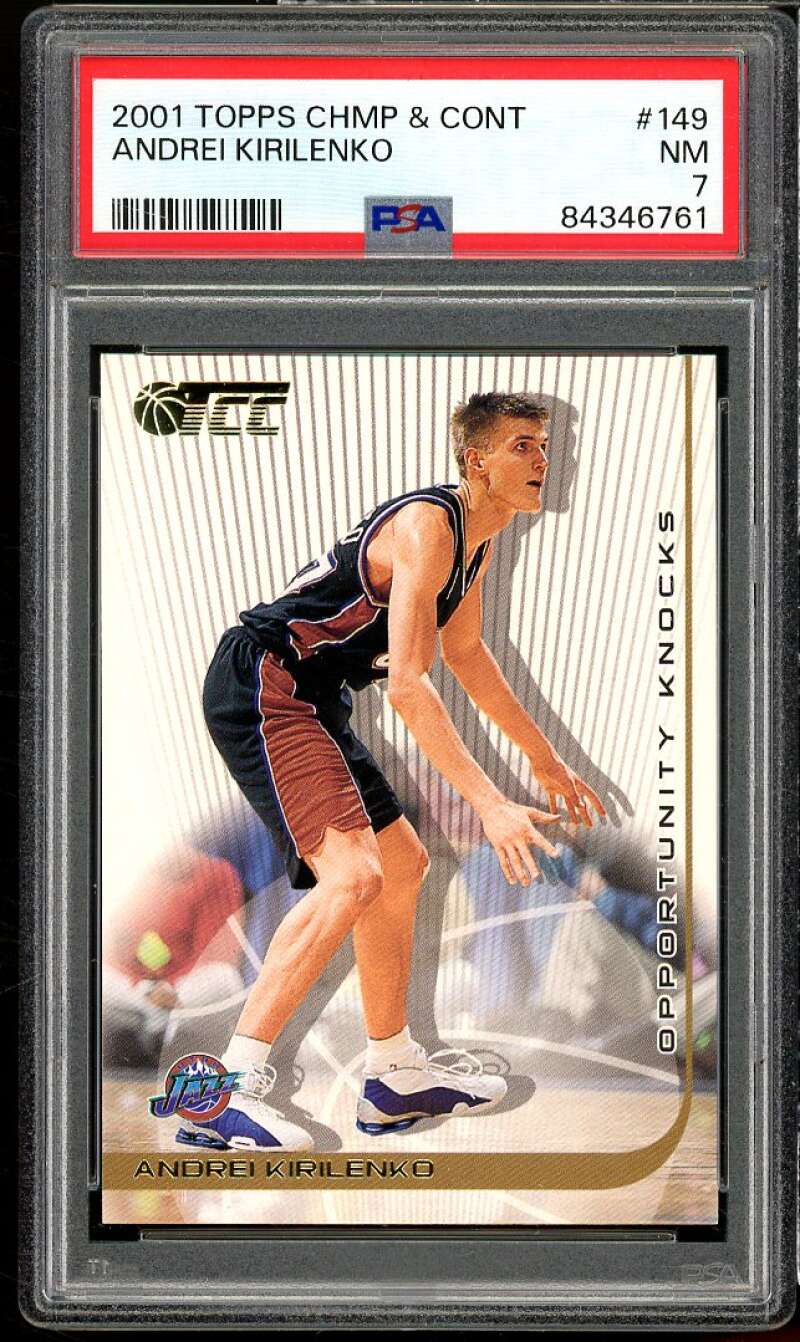 Andrei Kirilenko Rookie Card 2001-02 Topps Chmp Cont PSA 7 Image 1