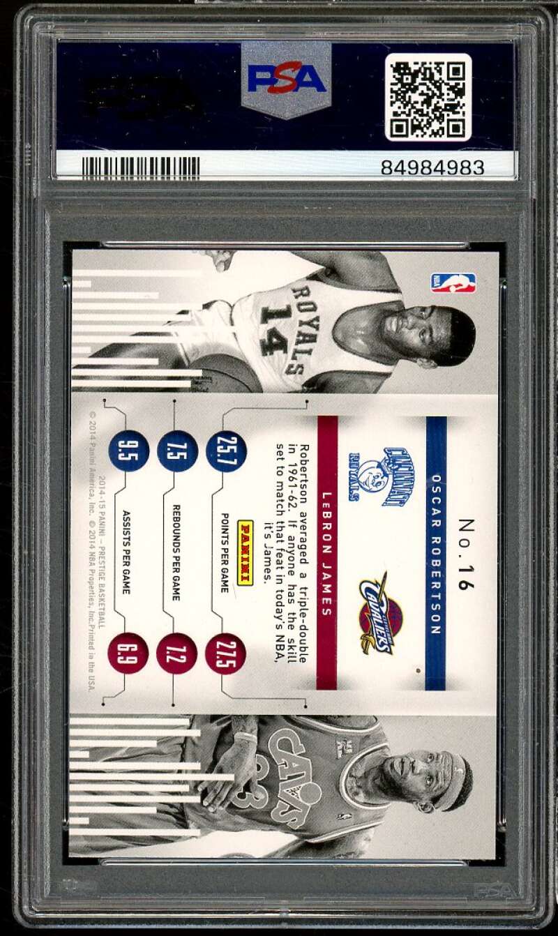 Oscar Robertson/LeBron James 2014-15 Panini Prestige Connections Plus #16 PSA 8 Image 2