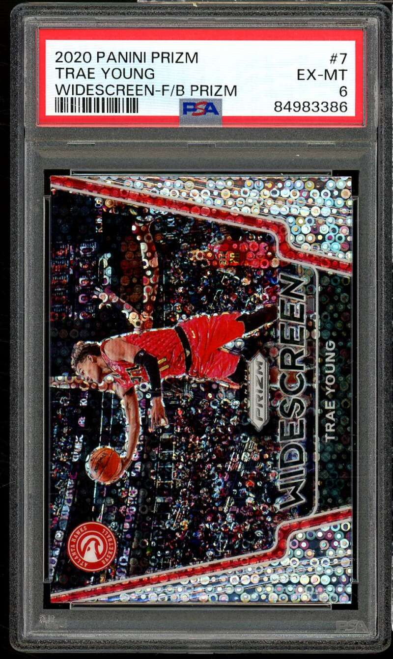 Trae Young Card 2020-21 Panini Prizm Widescreen F//B Prizm #7 PSA 6 Image 1