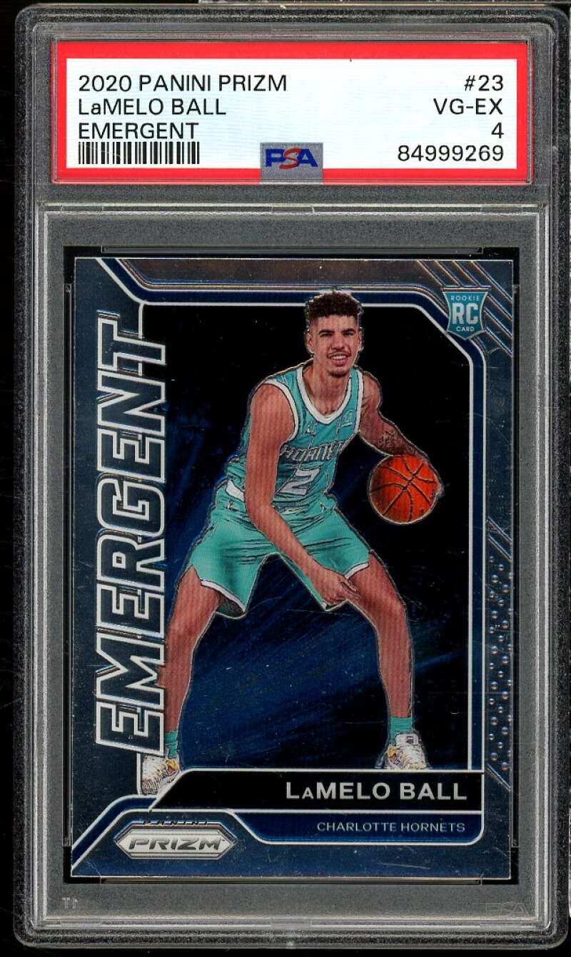 LaMelo Ball Rookie Card 2020-21 Panini Prizm Emergent #23 PSA 4 Image 1