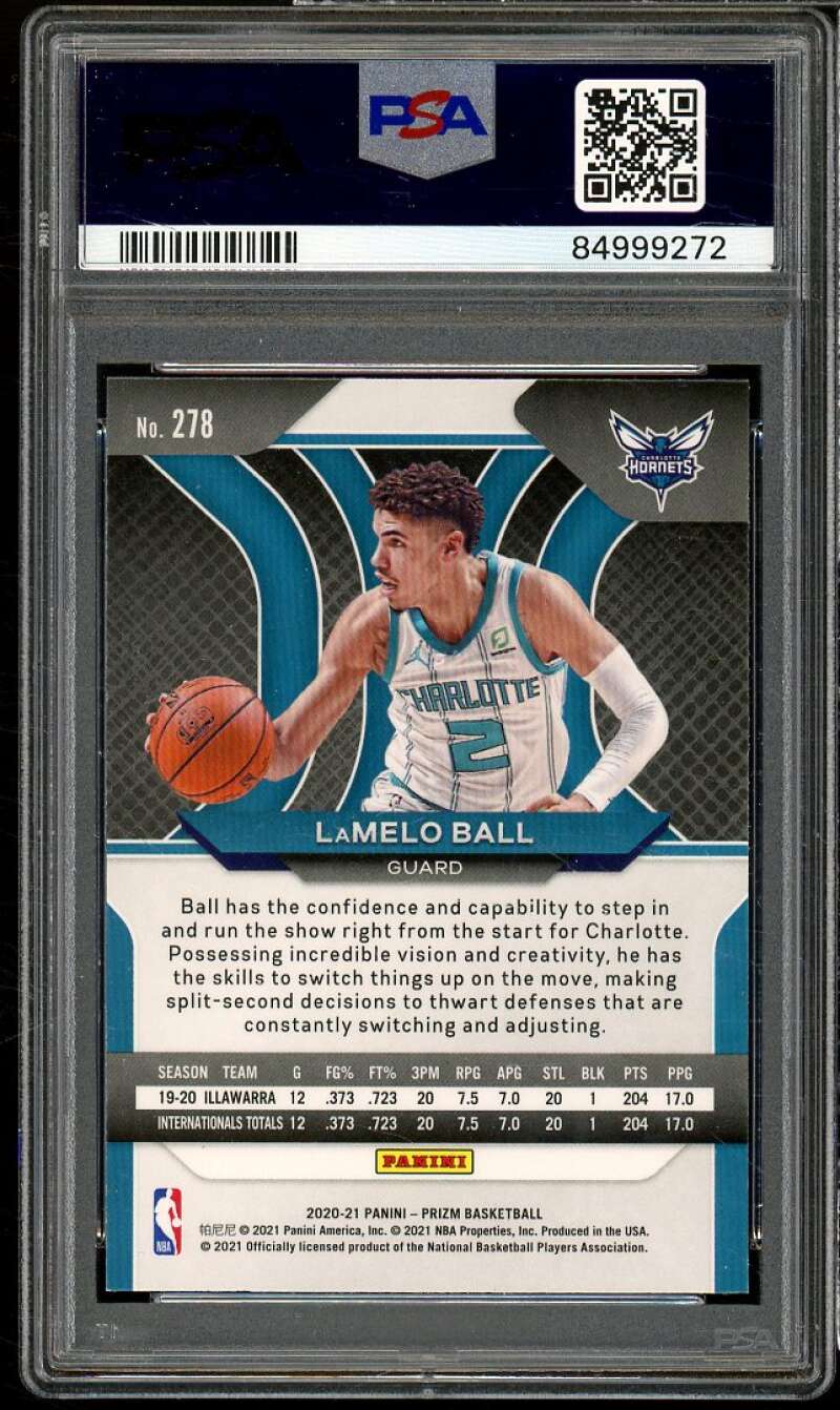 LaMelo Ball Rookie Card 2020-21 Panini Prizm #278 PSA 7 Image 2