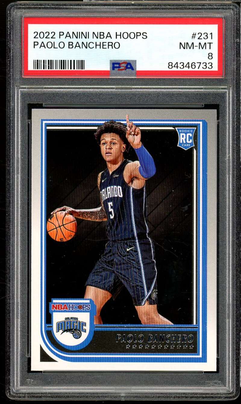 Paolo Banchero Rookie Card 2022-23 Panini NBA Hoops #231 PSA 8 Image 1