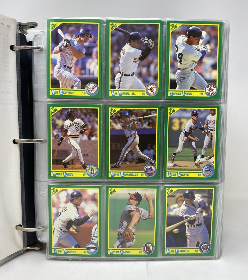 1990 Score Baseball Binder Set 1-704 w/ Rookie/Traded 1-110 Image 1