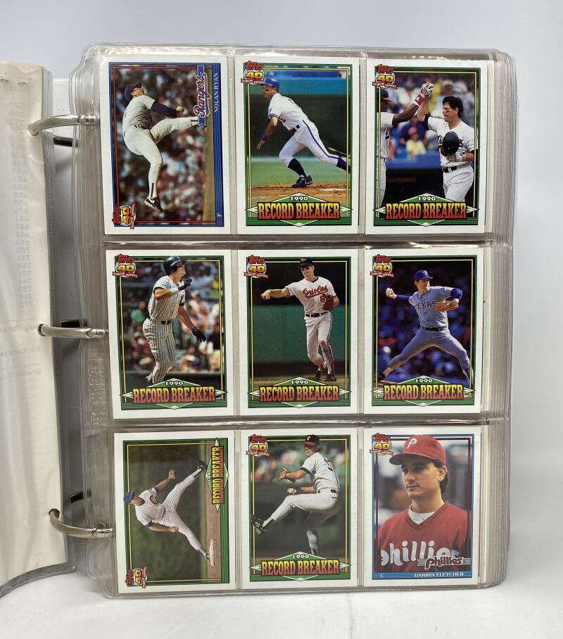 1991 Topps Baseball Binder Set 1-792 w/ Traded 1-132 Image 1