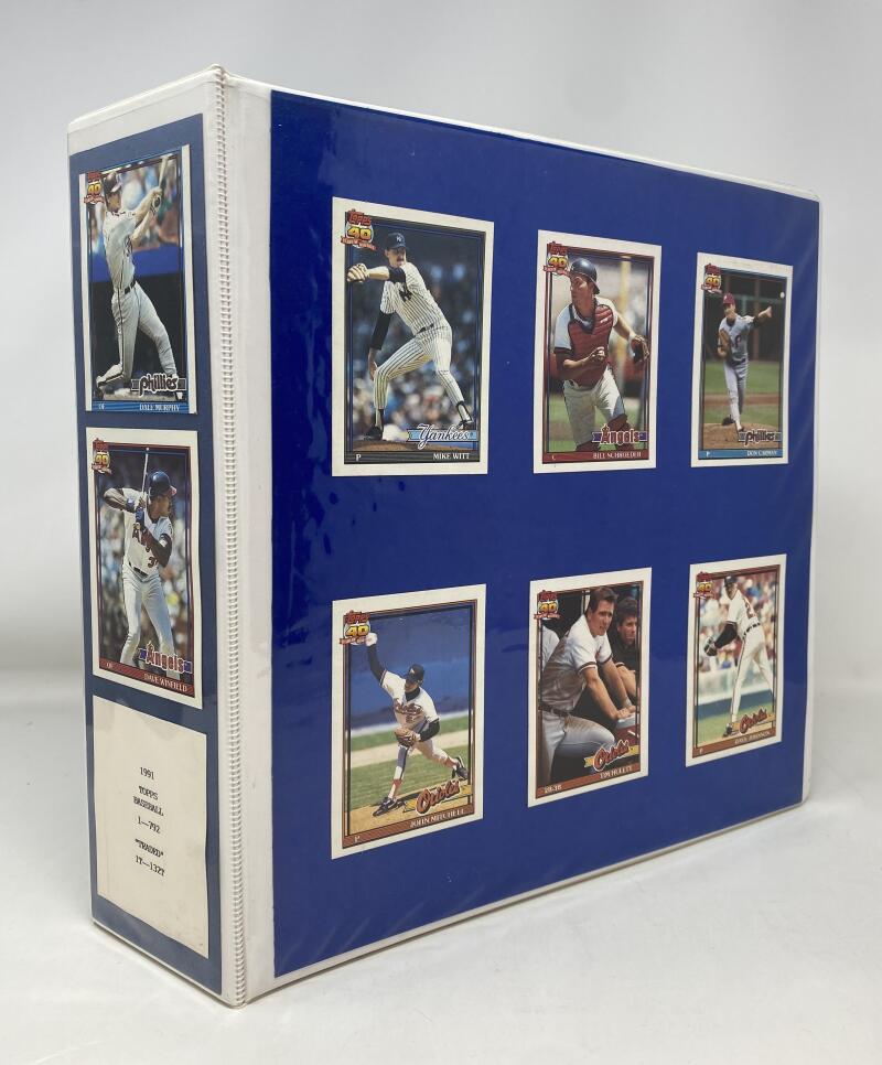 1991 Topps Baseball Binder Set 1-792 w/ Traded 1-132 Image 2