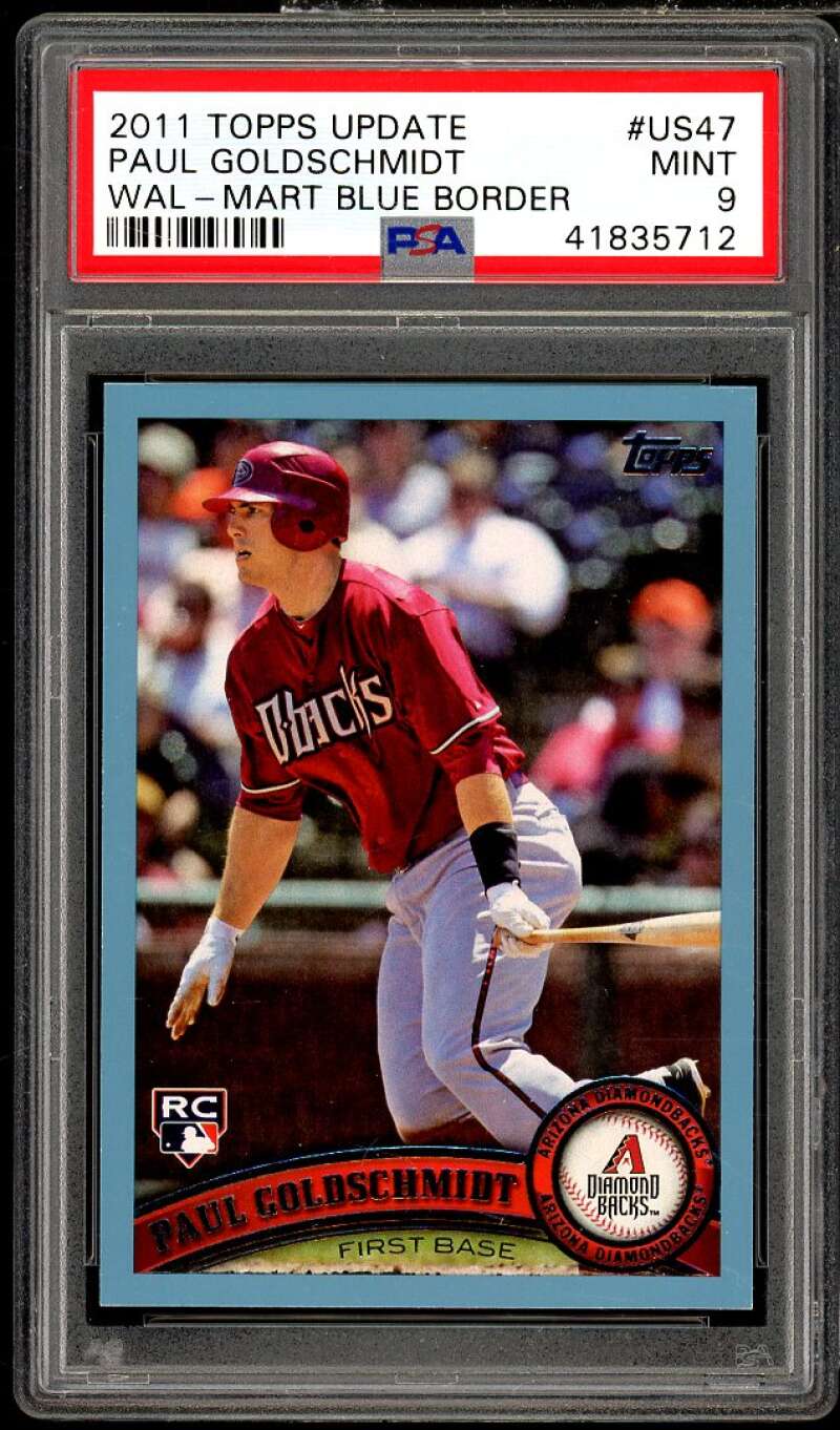 Paul Goldschmidt Rookie Card 2011 Topps Update Walmart Blue Border #US47 PSA 9 Image 1