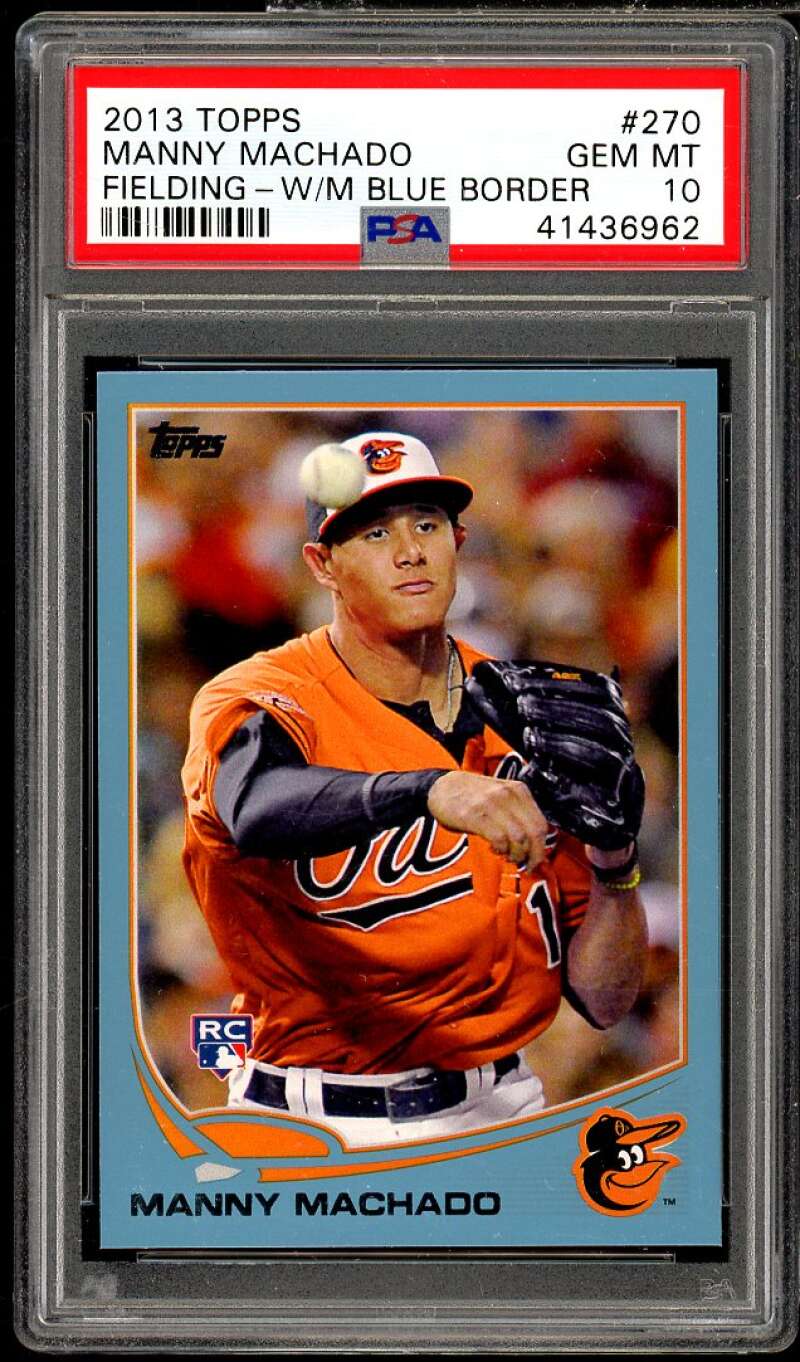 Manny Machado Rookie Card 2013 Topps Walmart Blue Border #270 PSA 10 Image 1