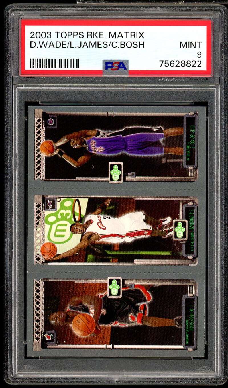 Wade/ Bosh/ Lebron James Rookie Card 2003-04 Topps Rookie Matrix #111 PSA 9 Image 1