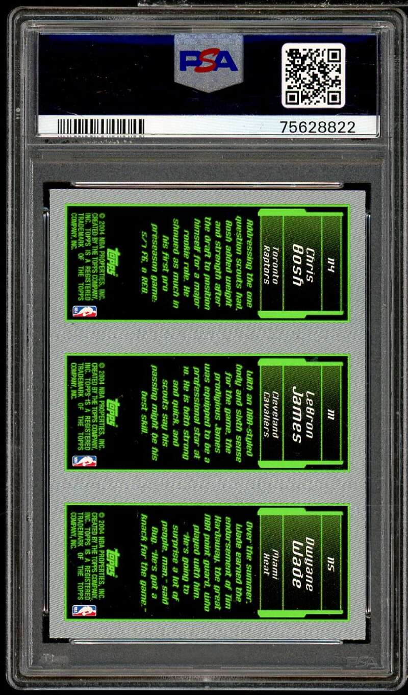 Wade/ Bosh/ Lebron James Rookie Card 2003-04 Topps Rookie Matrix #111 PSA 9 Image 2