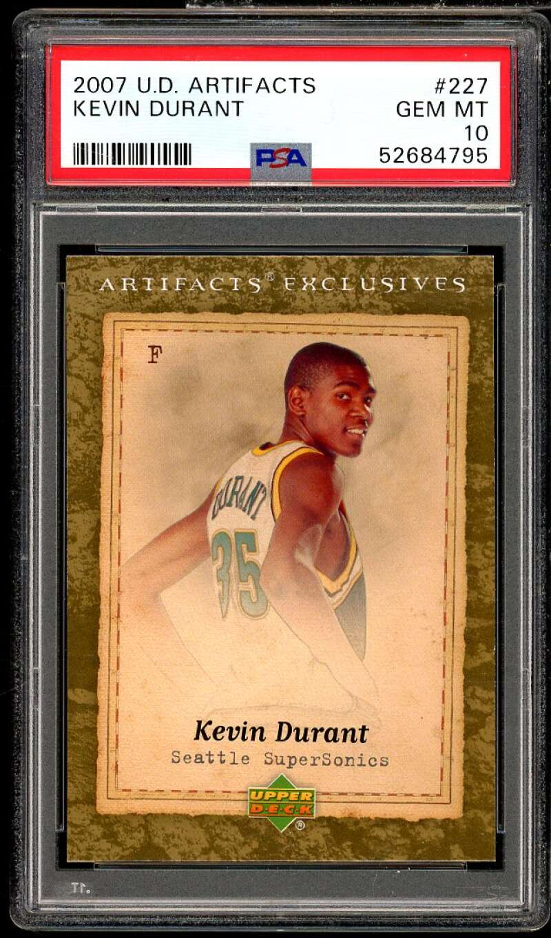 Kevin Durant Rookie Card 2007-08 UD Artifacts #227 PSA 10 Image 1