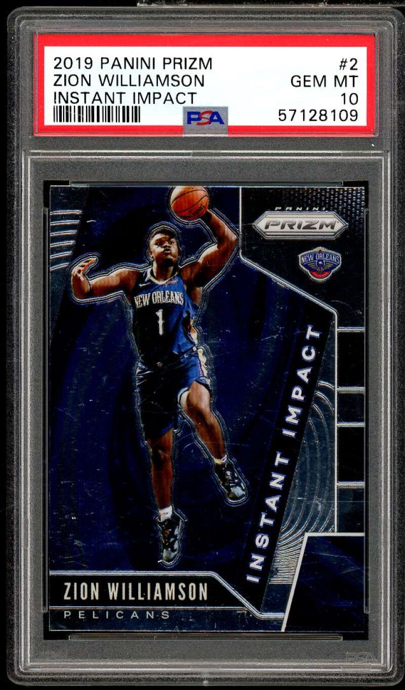 Zion Williamson Rookie Card 2019-20 Panini Prizm Instant Impact #2 PSA 10 Image 1