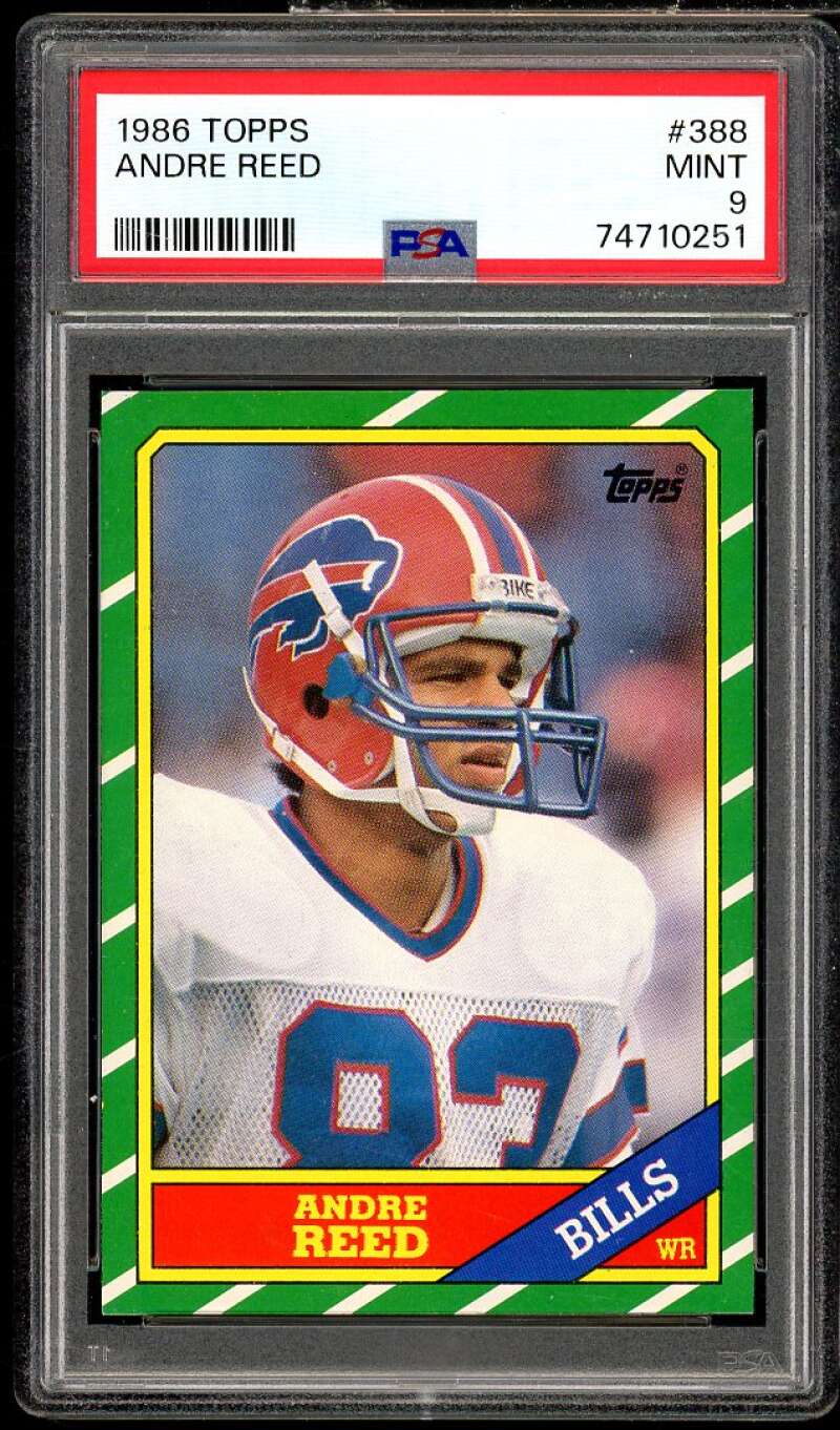 Andre Reed Rookie Card 1986 Topps #388 PSA 9 Image 1