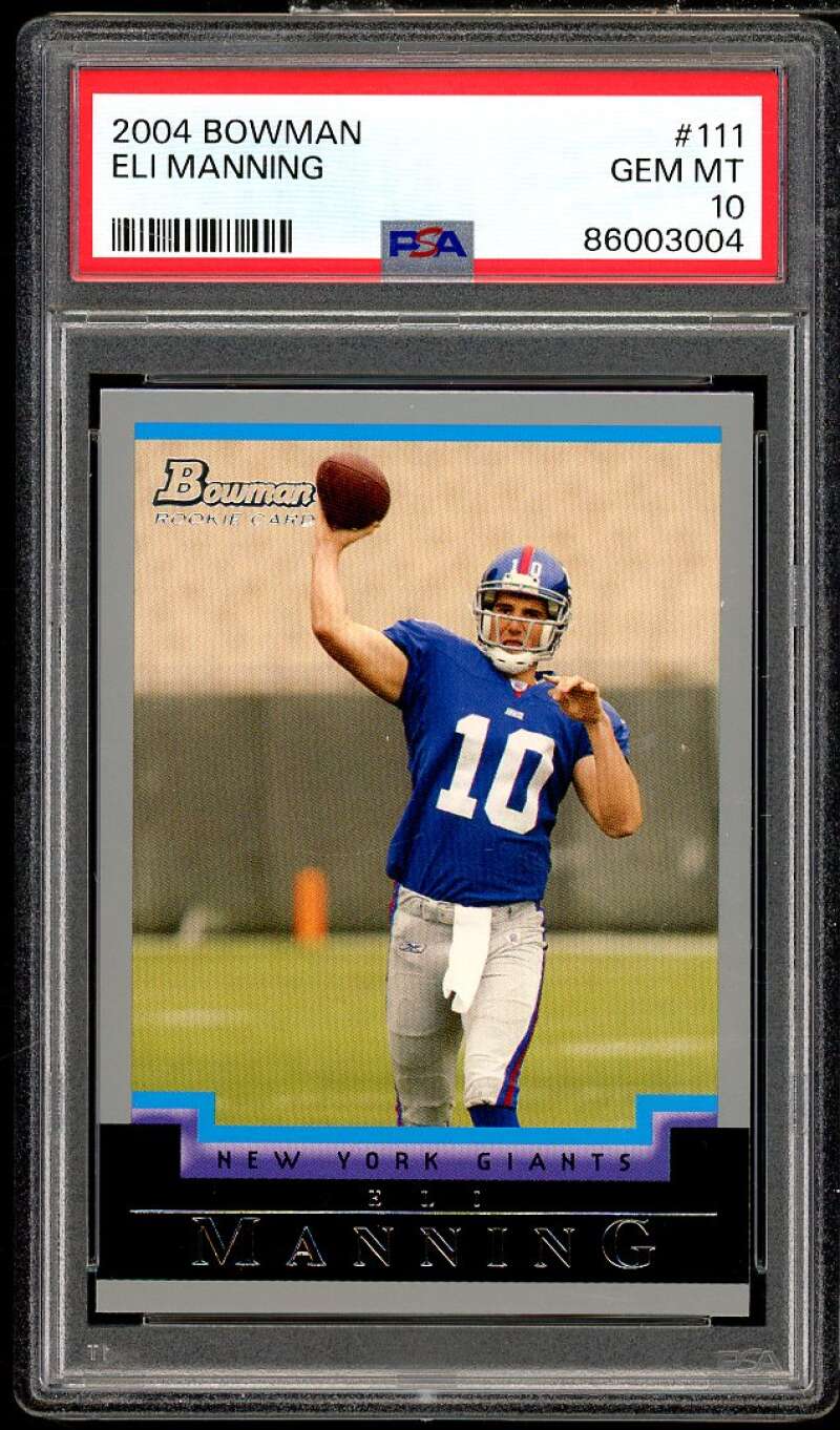 Eli Manning Rookie Card 2004 Bowman #111 PSA 10 Image 1