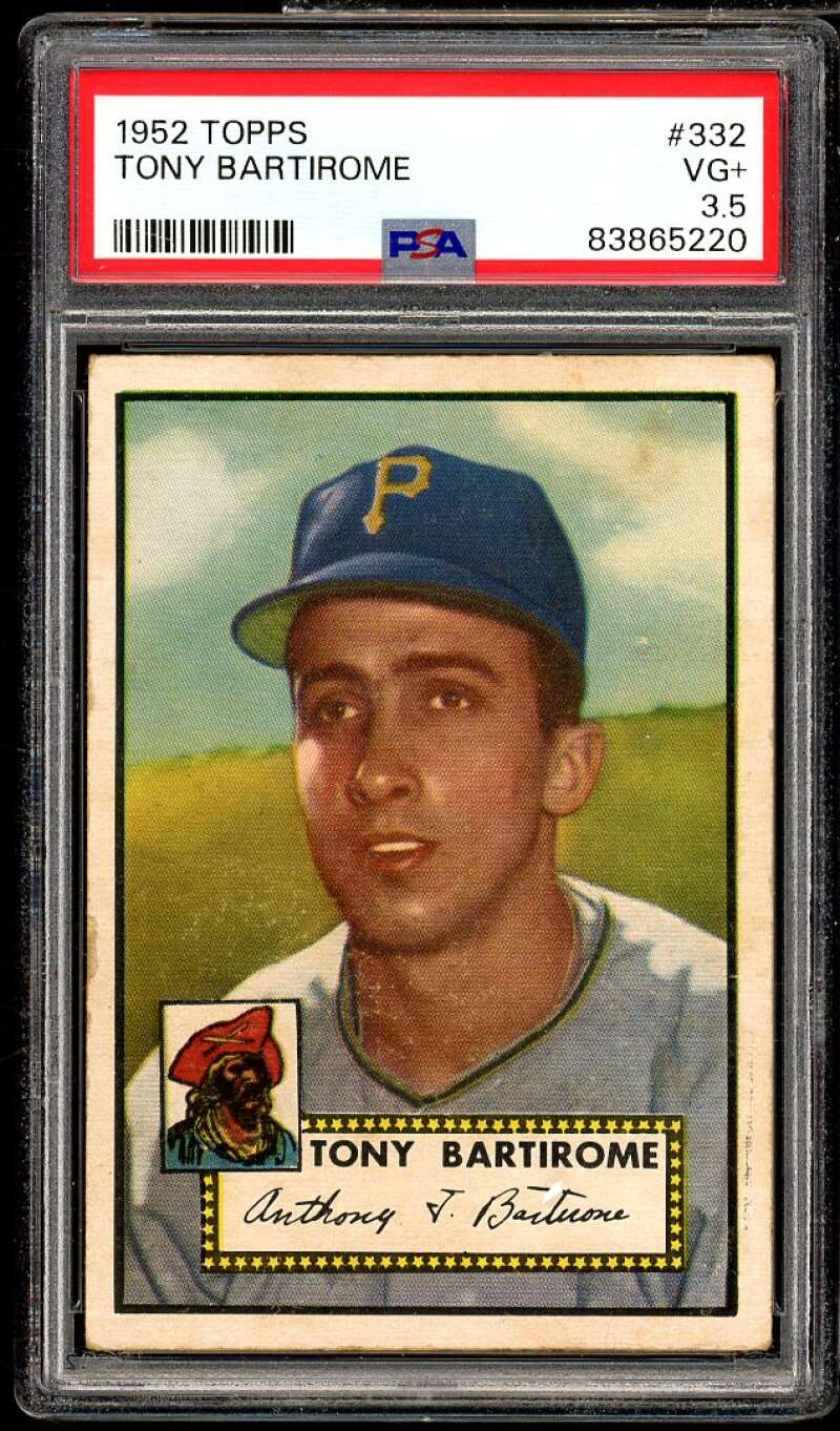 Tony Bartirome Rookie Card 1952 Topps #332 PSA 3.5 Image 1