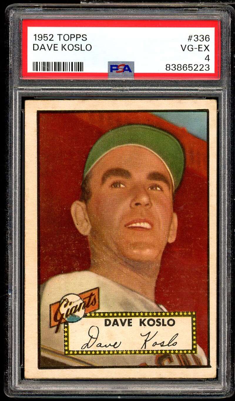 Dave Koslo Card 1952 Topps #336 PSA 4 Image 1