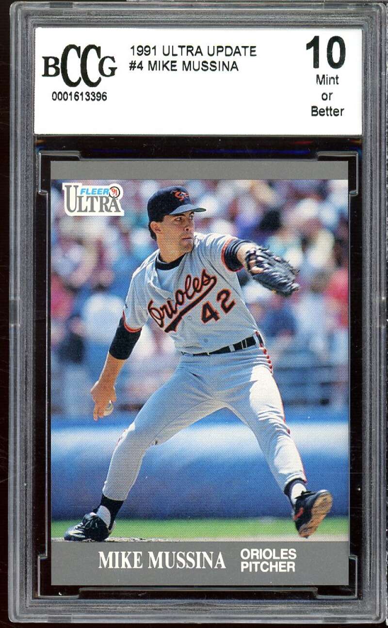 Mike Mussina Rookie Card 1991 Ultra Update #4 BGS BCCG 10 Image 1