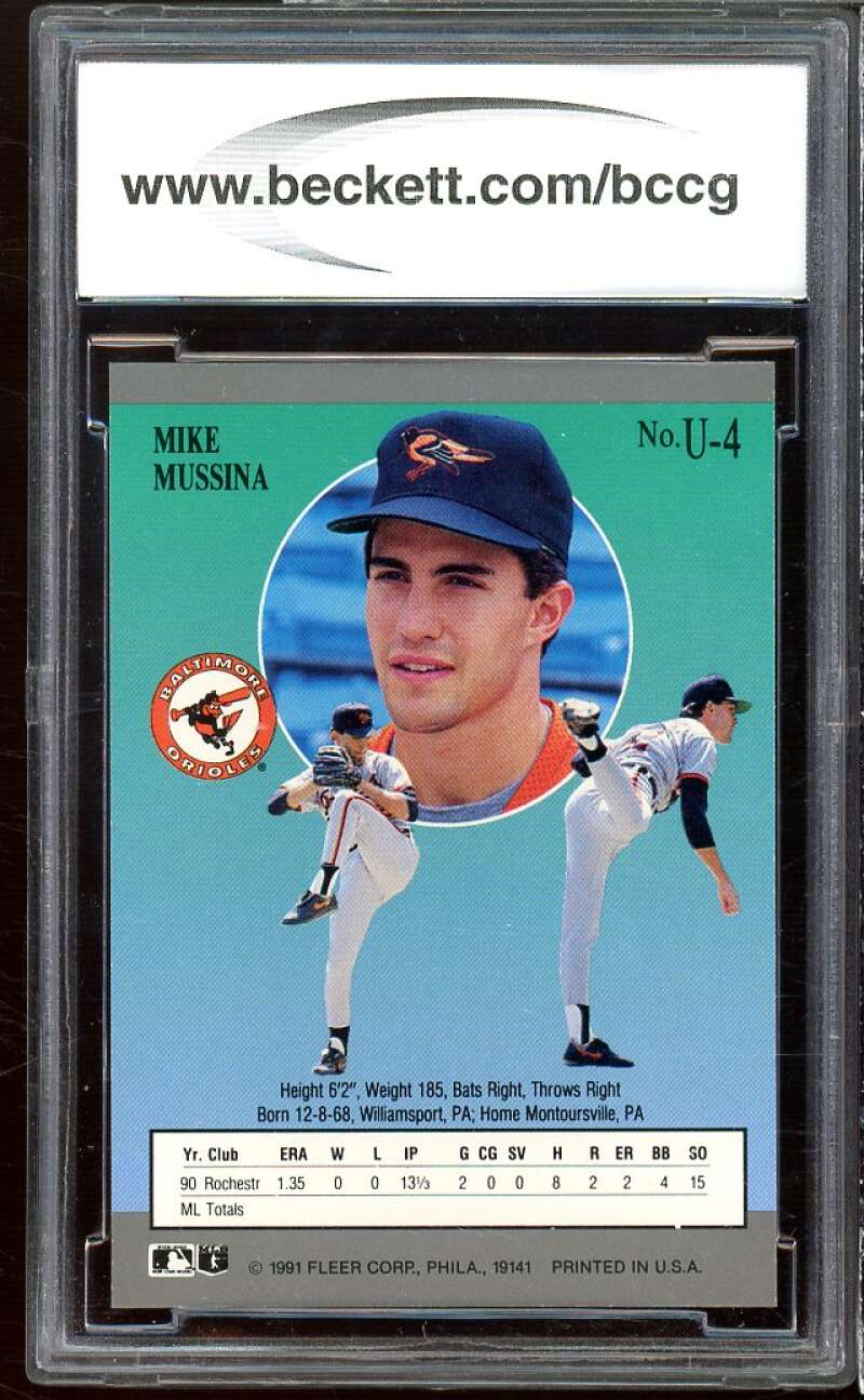 Mike Mussina Rookie Card 1991 Ultra Update #4 BGS BCCG 10 Image 2