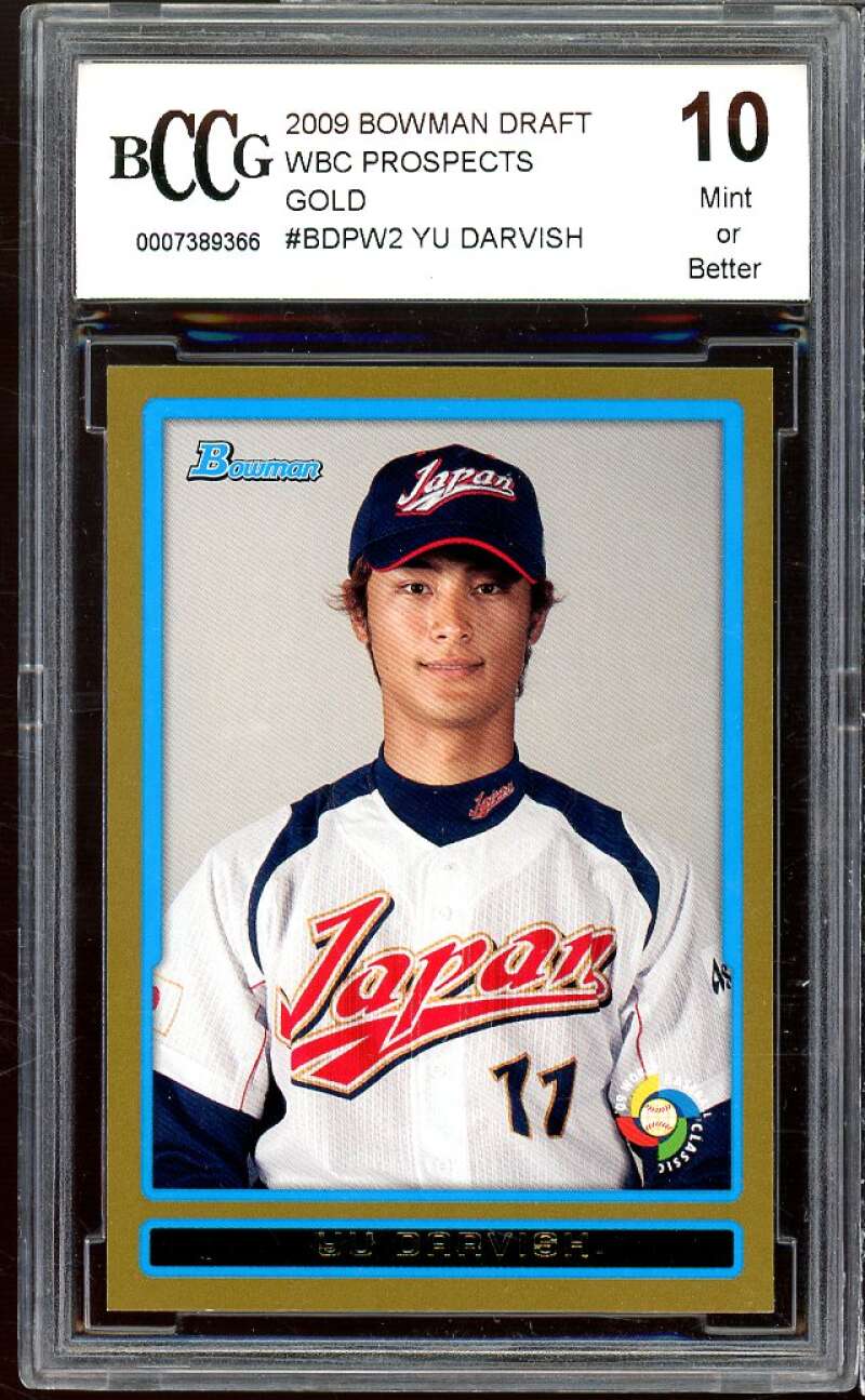 Yu Darvish Rookie 2009 Bowman Draft Draft WBC Prospects Gold #bdpw2 BGS BCCG 10 Image 1