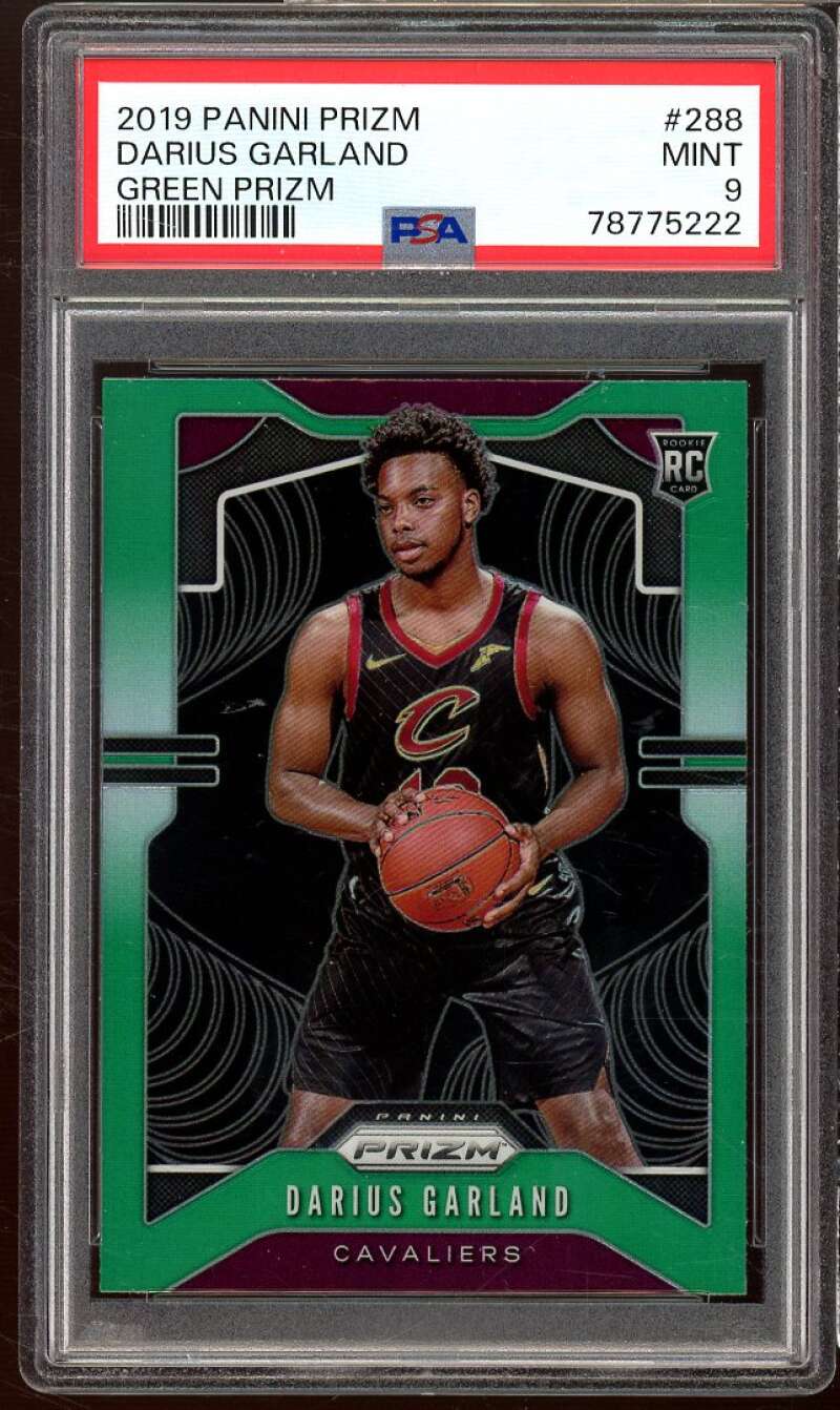 Darius Garland Rookie Card 2019-20 Panini Prizm Prizms Green #288 PSA 9 Image 1