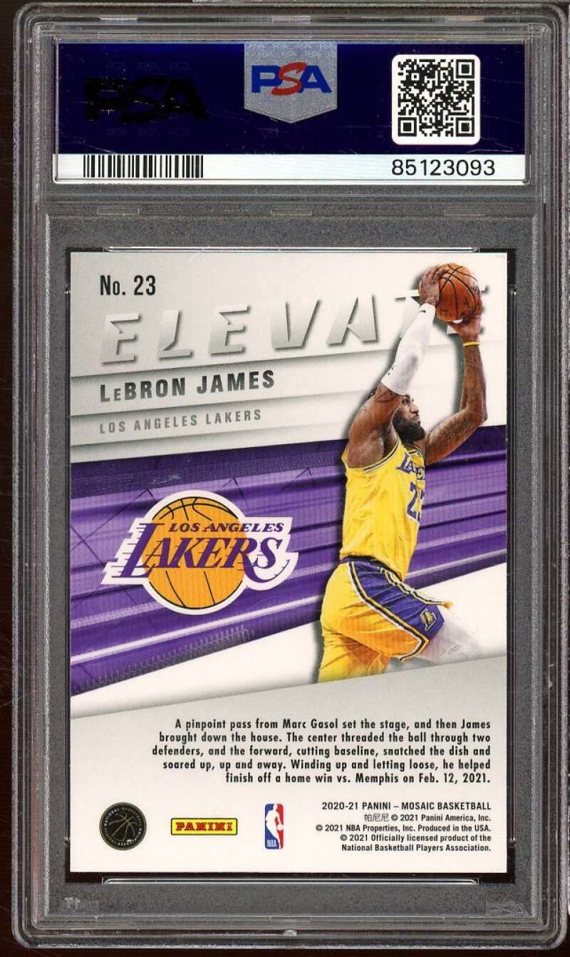 LeBron James Card 2020-21 Mosaic Elevate #23 PSA 10 Image 2