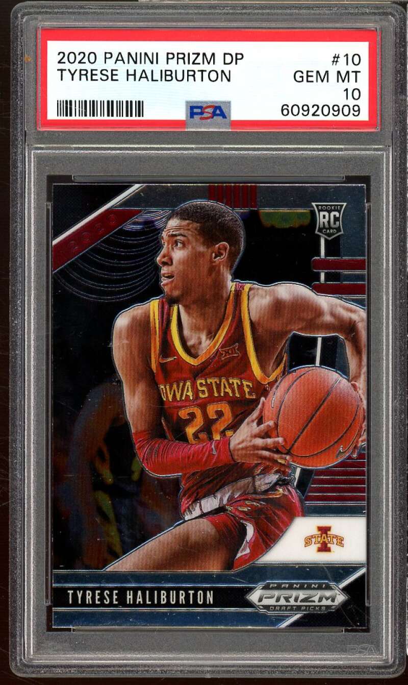 Tyrese Haliburton Rookie Card 2020-21 Panini Prizm DP #10 PSA 10 Image 1