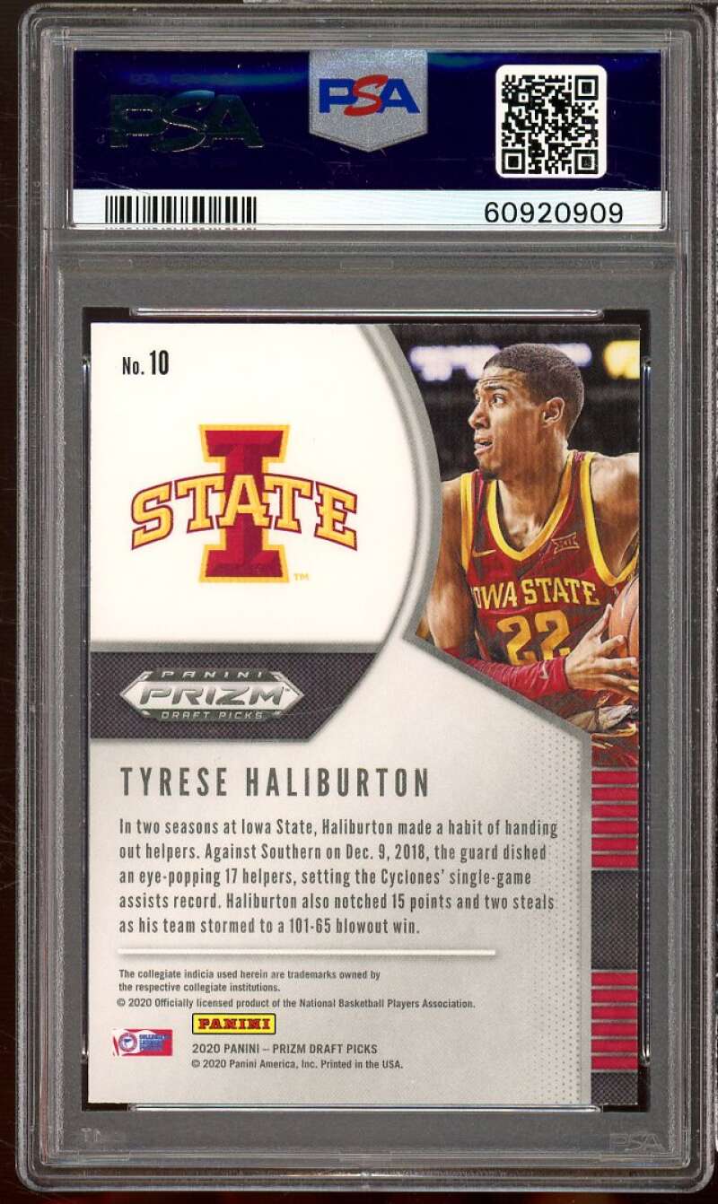 Tyrese Haliburton Rookie Card 2020-21 Panini Prizm DP #10 PSA 10 Image 2